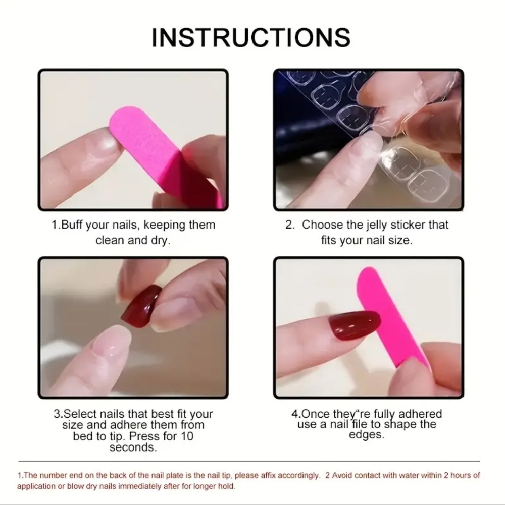 Press On Nails. 30 Pcs. Red. - Picture 6 of 8